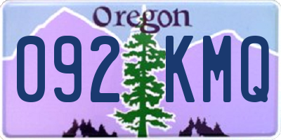OR license plate 092KMQ