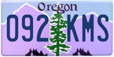 OR license plate 092KMS