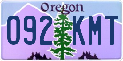 OR license plate 092KMT