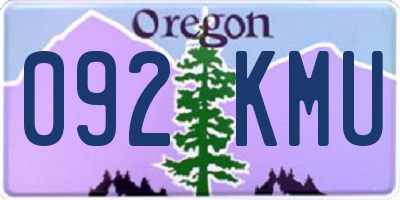 OR license plate 092KMU
