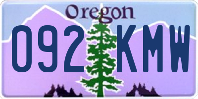 OR license plate 092KMW