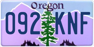 OR license plate 092KNF