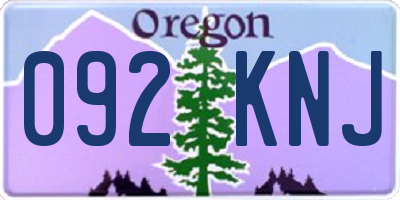 OR license plate 092KNJ