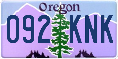OR license plate 092KNK