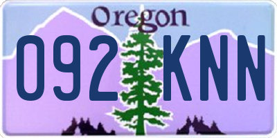 OR license plate 092KNN