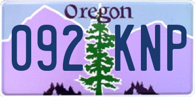 OR license plate 092KNP