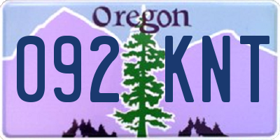 OR license plate 092KNT