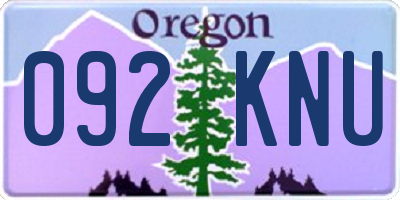 OR license plate 092KNU