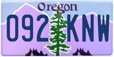 OR license plate 092KNW