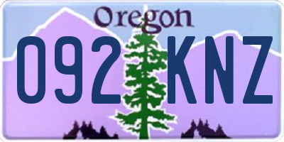 OR license plate 092KNZ
