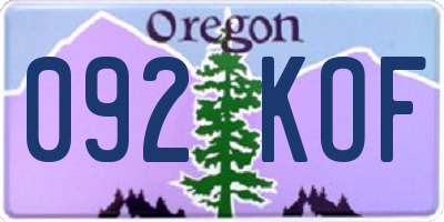OR license plate 092KOF