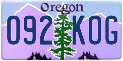 OR license plate 092KOG