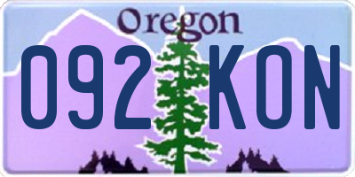 OR license plate 092KON
