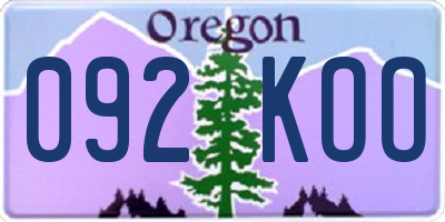 OR license plate 092KOO
