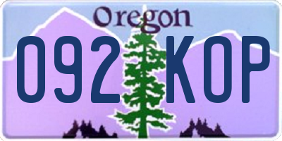 OR license plate 092KOP