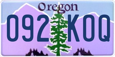OR license plate 092KOQ