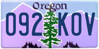 OR license plate 092KOV