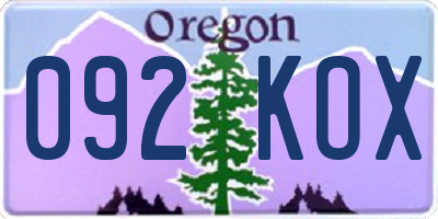 OR license plate 092KOX