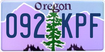 OR license plate 092KPF