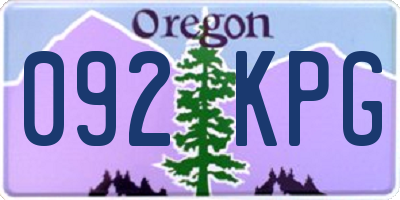 OR license plate 092KPG