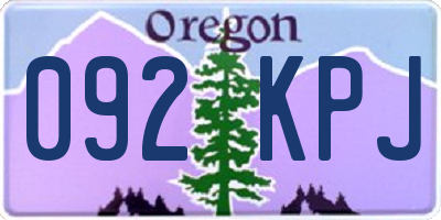 OR license plate 092KPJ