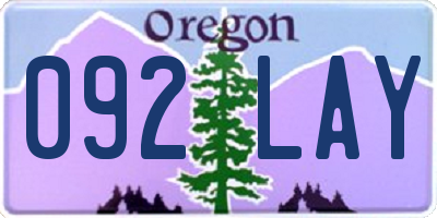 OR license plate 092LAY