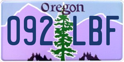 OR license plate 092LBF