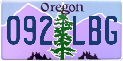 OR license plate 092LBG