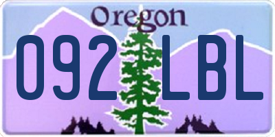 OR license plate 092LBL