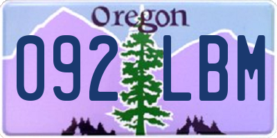 OR license plate 092LBM