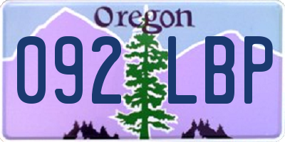 OR license plate 092LBP