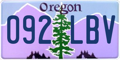 OR license plate 092LBV