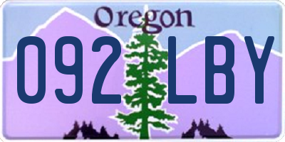 OR license plate 092LBY