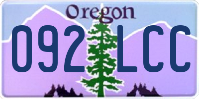 OR license plate 092LCC
