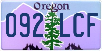 OR license plate 092LCF