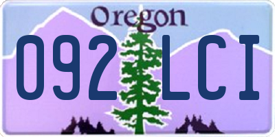 OR license plate 092LCI