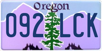 OR license plate 092LCK