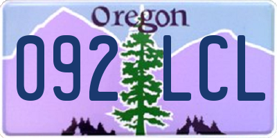 OR license plate 092LCL
