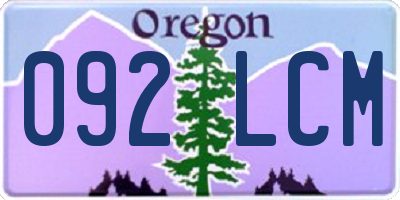OR license plate 092LCM