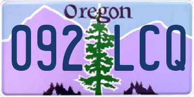 OR license plate 092LCQ