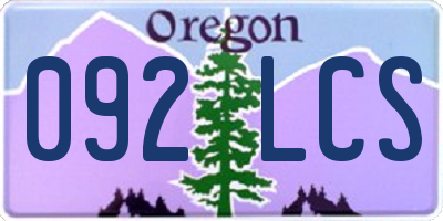 OR license plate 092LCS