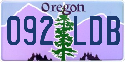 OR license plate 092LDB