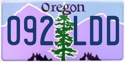 OR license plate 092LDD