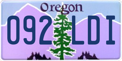 OR license plate 092LDI