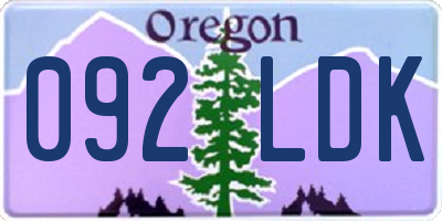 OR license plate 092LDK