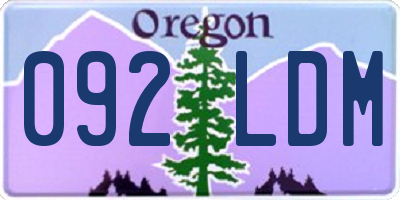 OR license plate 092LDM