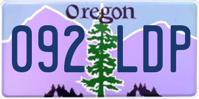 OR license plate 092LDP