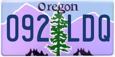 OR license plate 092LDQ