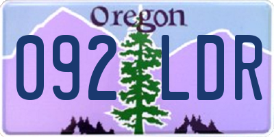 OR license plate 092LDR