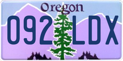 OR license plate 092LDX